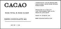 ROSE PETAL | ROSE SUGAR 60% DARK CHOCOLATE BAR