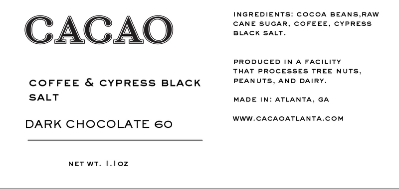 COFFEE | CYPRESS BLACK SALT 60% DARK CHOCOLATE BAR