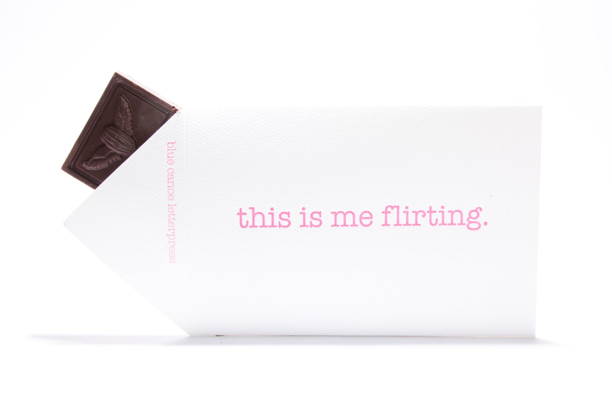 Letterpress Envelope of Love- "this is me flirting"