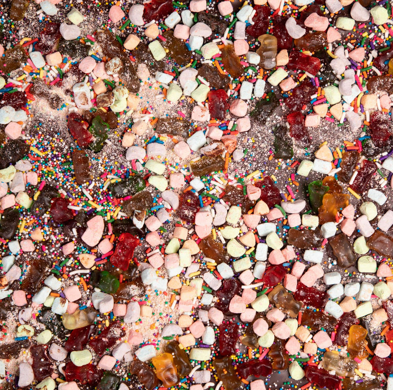 MR. WATTSON- MY LAST DOLLA - DARK CHOCOLATE 60% WITH GUMMI BEAR,SPRINKLE,MARSHMALLOW