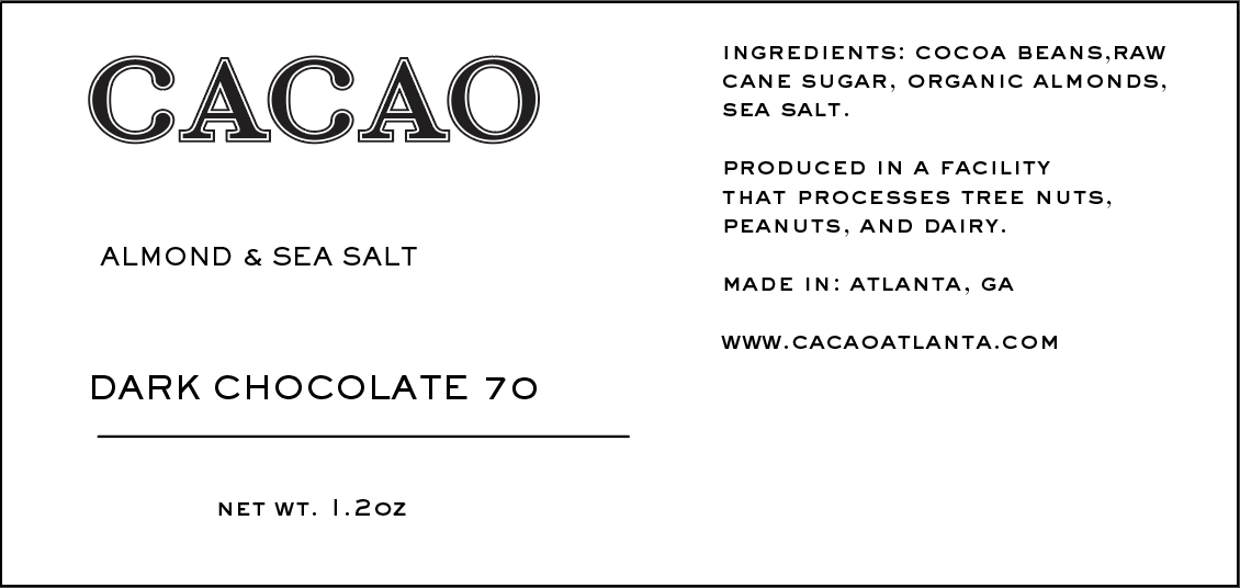 ALMOND|SEA SALT 60% DARK CHOCOLATE BAR